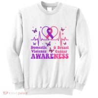Domestic Violence & Breast Cancer Awareness Month Warrior Sweatshirt thumb 0