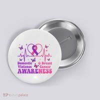 Domestic Violence & Breast Cancer Awareness Month Warrior Button thumb 0