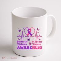 Domestic Violence & Breast Cancer Awareness Month Warrior Coffee Mug thumb 1