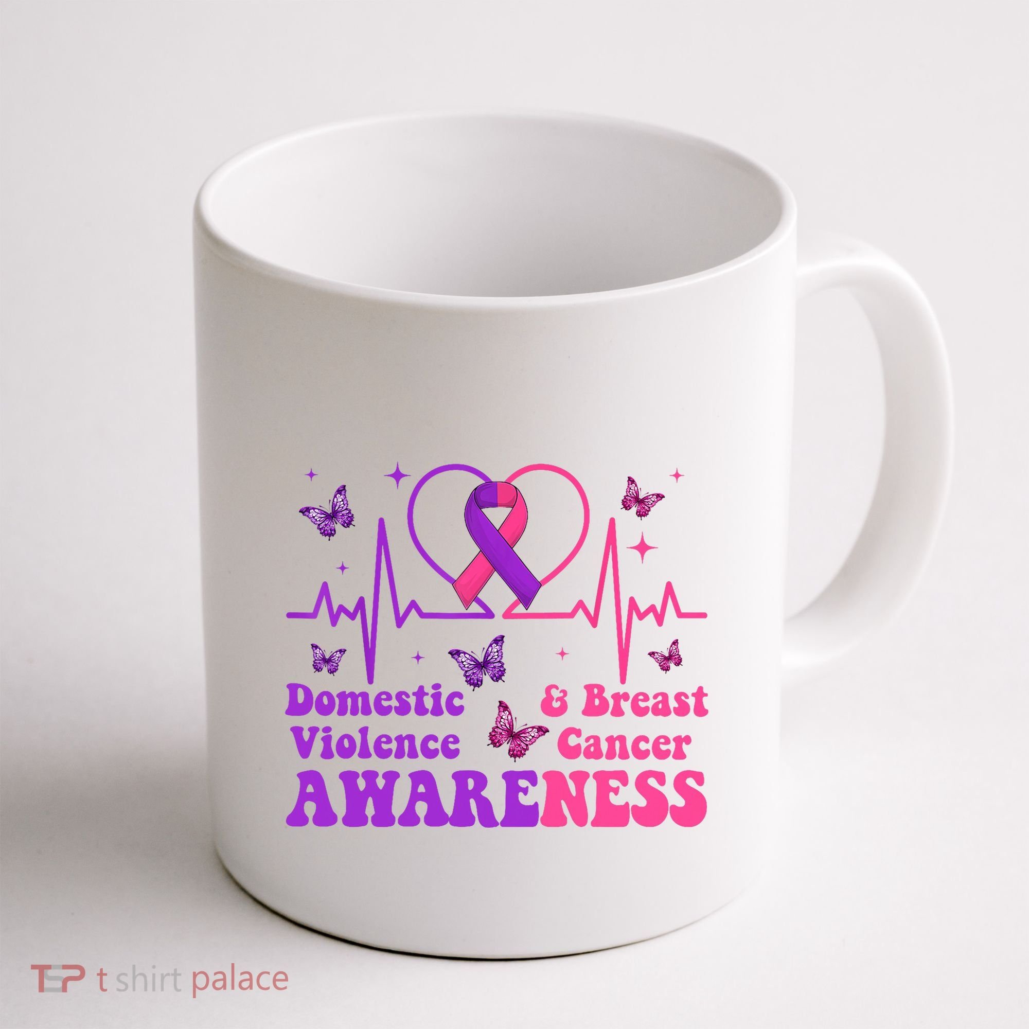 Domestic Violence & Breast Cancer Awareness Month Warrior Coffee Mug