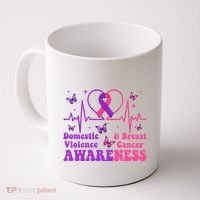 Domestic Violence & Breast Cancer Awareness Month Warrior Coffee Mug thumb 0