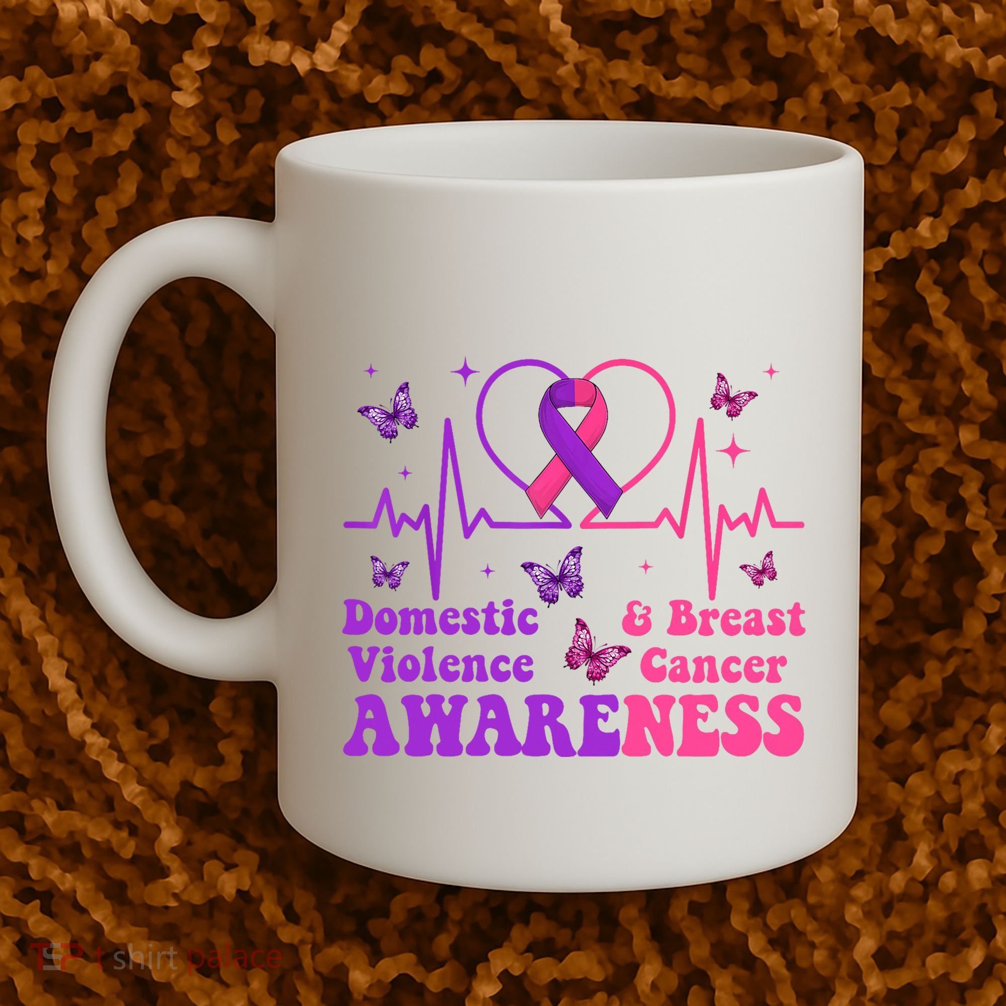 Domestic Violence & Breast Cancer Awareness Month Warrior Coffee Mug