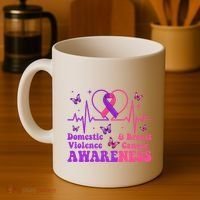 Domestic Violence & Breast Cancer Awareness Month Warrior Coffee Mug thumb 4