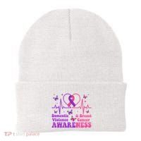 Domestic Violence & Breast Cancer Awareness Month Warrior Beanie thumb 0
