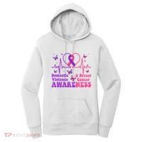 Domestic Violence & Breast Cancer Awareness Month Warrior Women's Hoodie thumb 0