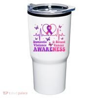 Domestic Violence & Breast Cancer Awareness Month Warrior Tumbler thumb 0