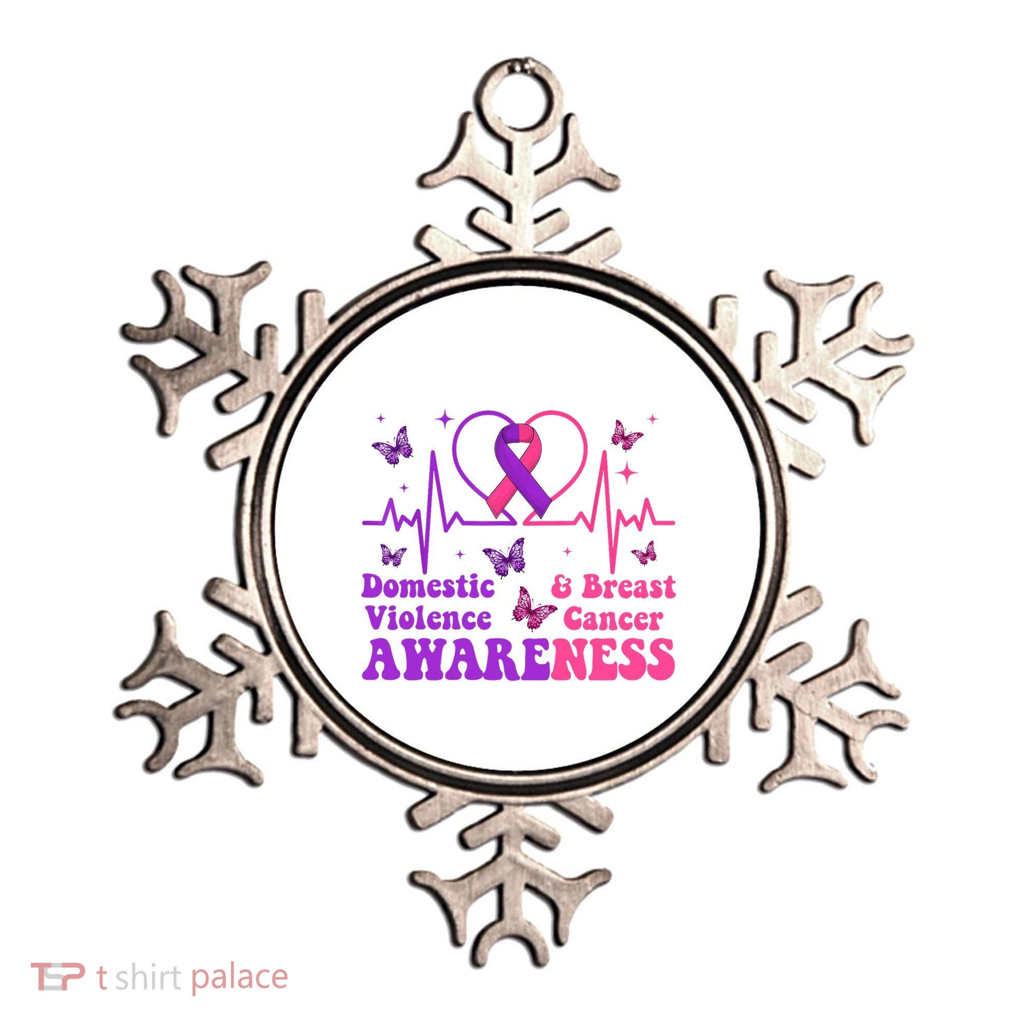 Domestic Violence & Breast Cancer Awareness Month Warrior Ornament