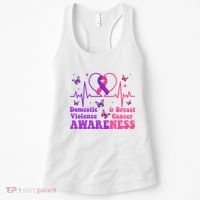Domestic Violence & Breast Cancer Awareness Month Warrior Women's Tank Top thumb 0