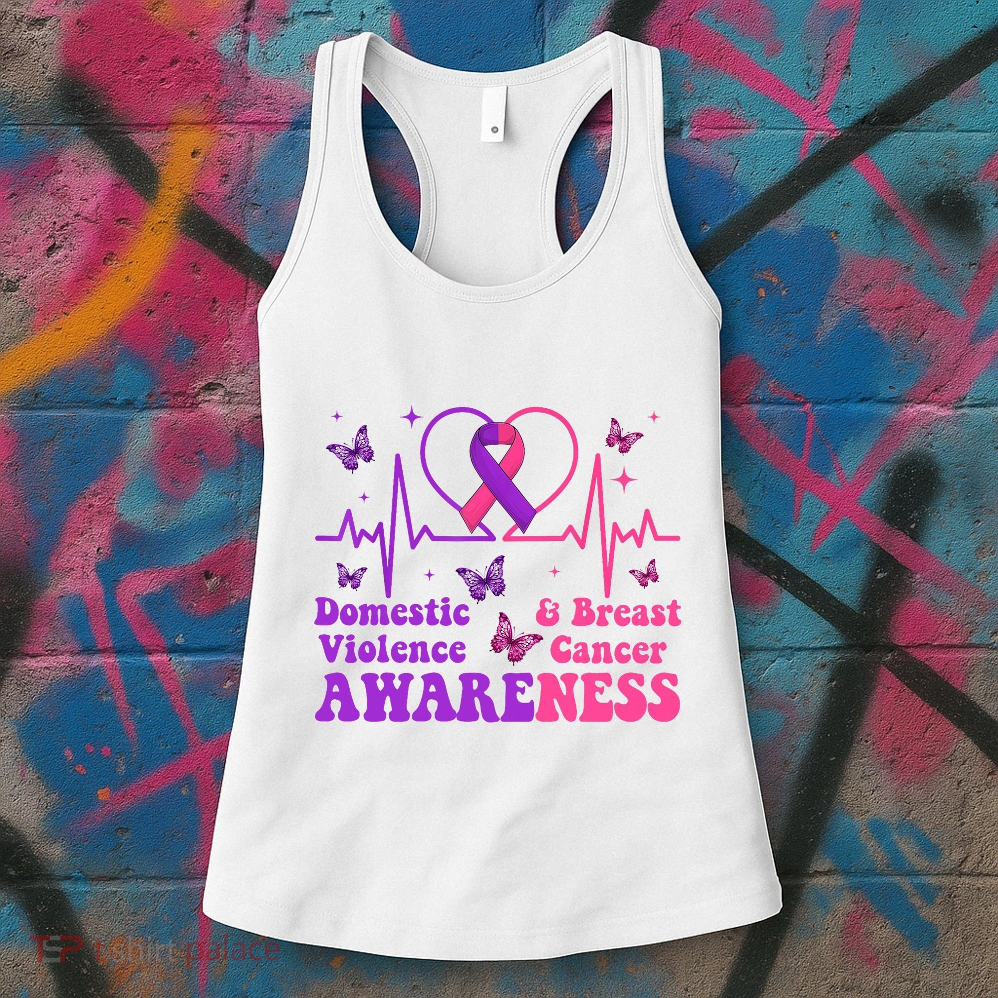 Domestic Violence & Breast Cancer Awareness Month Warrior Women's Tank Top