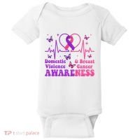 Domestic Violence & Breast Cancer Awareness Month Warrior Baby Bodysuit thumb 0