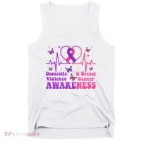 Domestic Violence & Breast Cancer Awareness Month Warrior Tank Top thumb 0