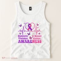 Domestic Violence & Breast Cancer Awareness Month Warrior Tank Top thumb 2