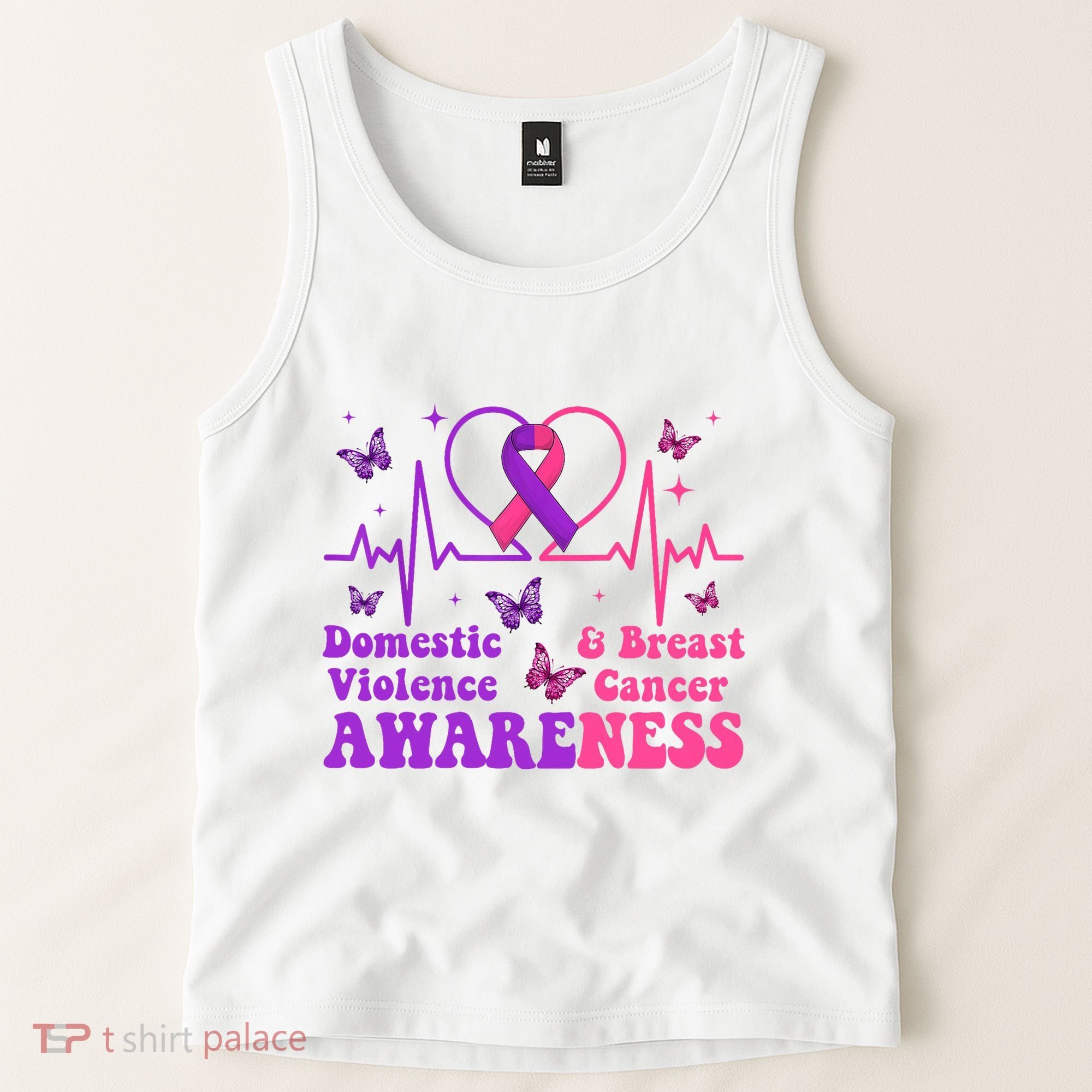 Domestic Violence & Breast Cancer Awareness Month Warrior Tank Top