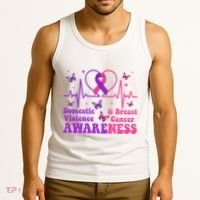 Domestic Violence & Breast Cancer Awareness Month Warrior Tank Top thumb 3