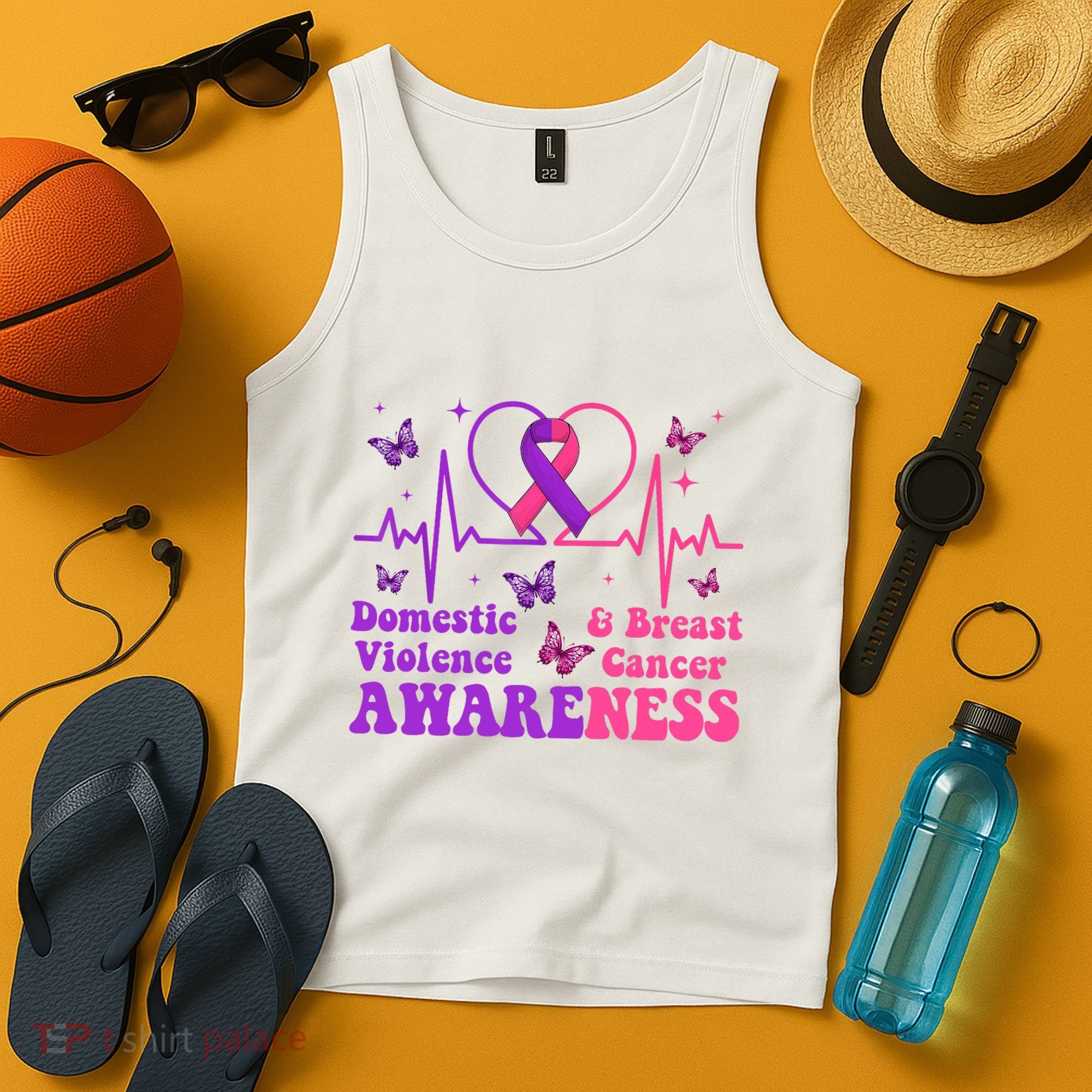 Domestic Violence & Breast Cancer Awareness Month Warrior Tank Top