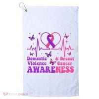 Domestic Violence & Breast Cancer Awareness Month Warrior Golf Towel thumb 0