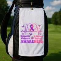 Domestic Violence & Breast Cancer Awareness Month Warrior Golf Towel thumb 2