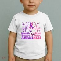 Domestic Violence & Breast Cancer Awareness Month Warrior Toddler T-Shirt thumb 2
