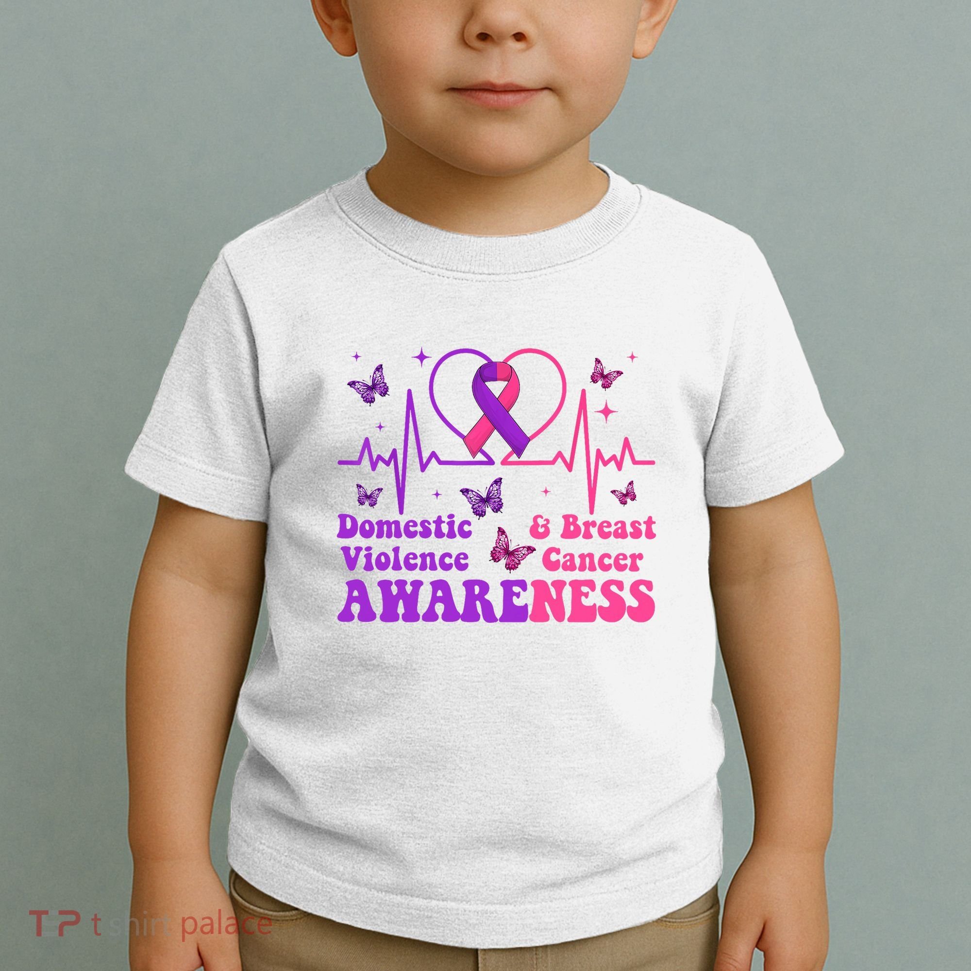 Domestic Violence & Breast Cancer Awareness Month Warrior Toddler T-Shirt