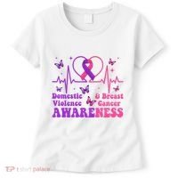 Domestic Violence & Breast Cancer Awareness Month Warrior Women's T-Shirt thumb 0