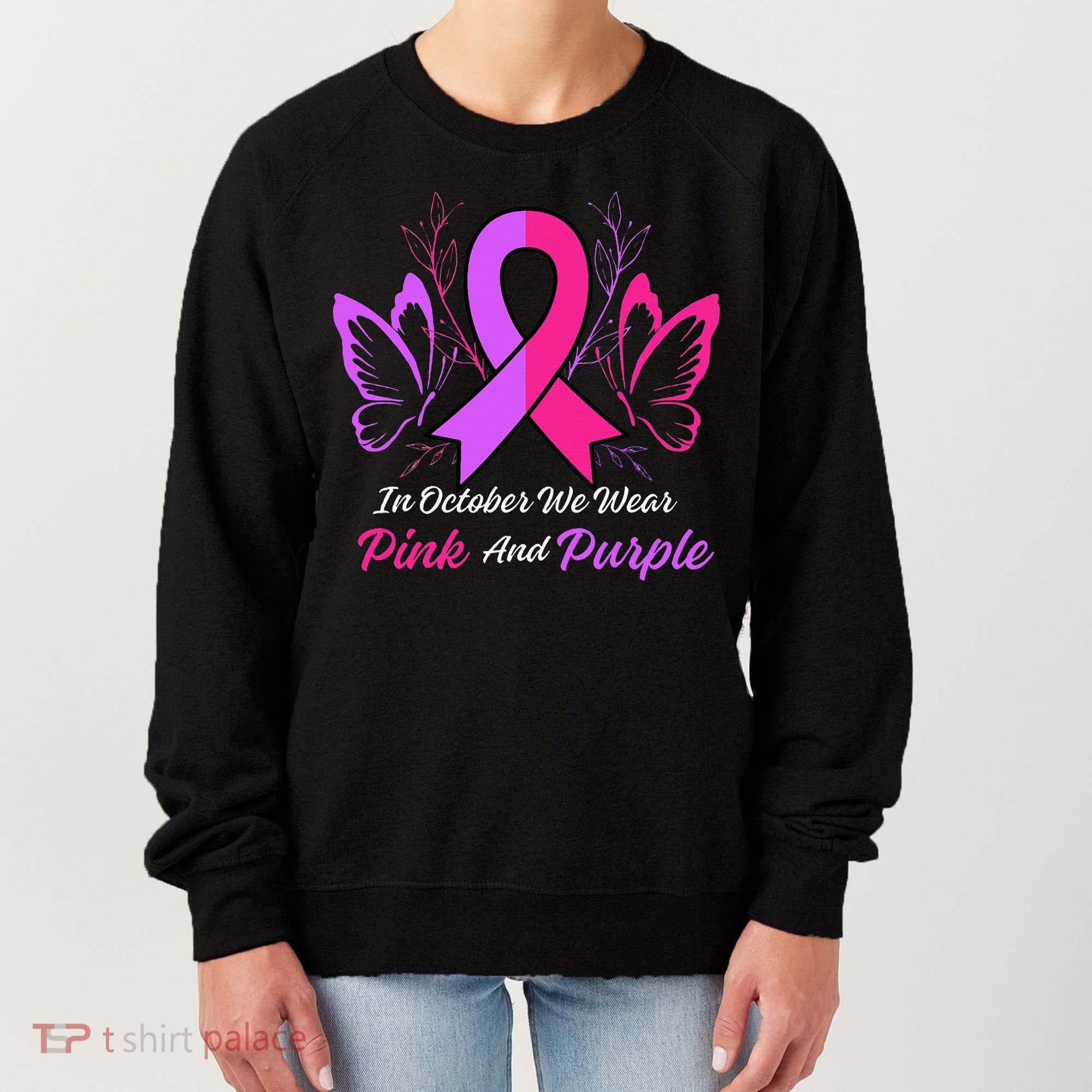 Domestic Violence Breast Cancer Awareness Month Ribbon Women's Sweatshirt