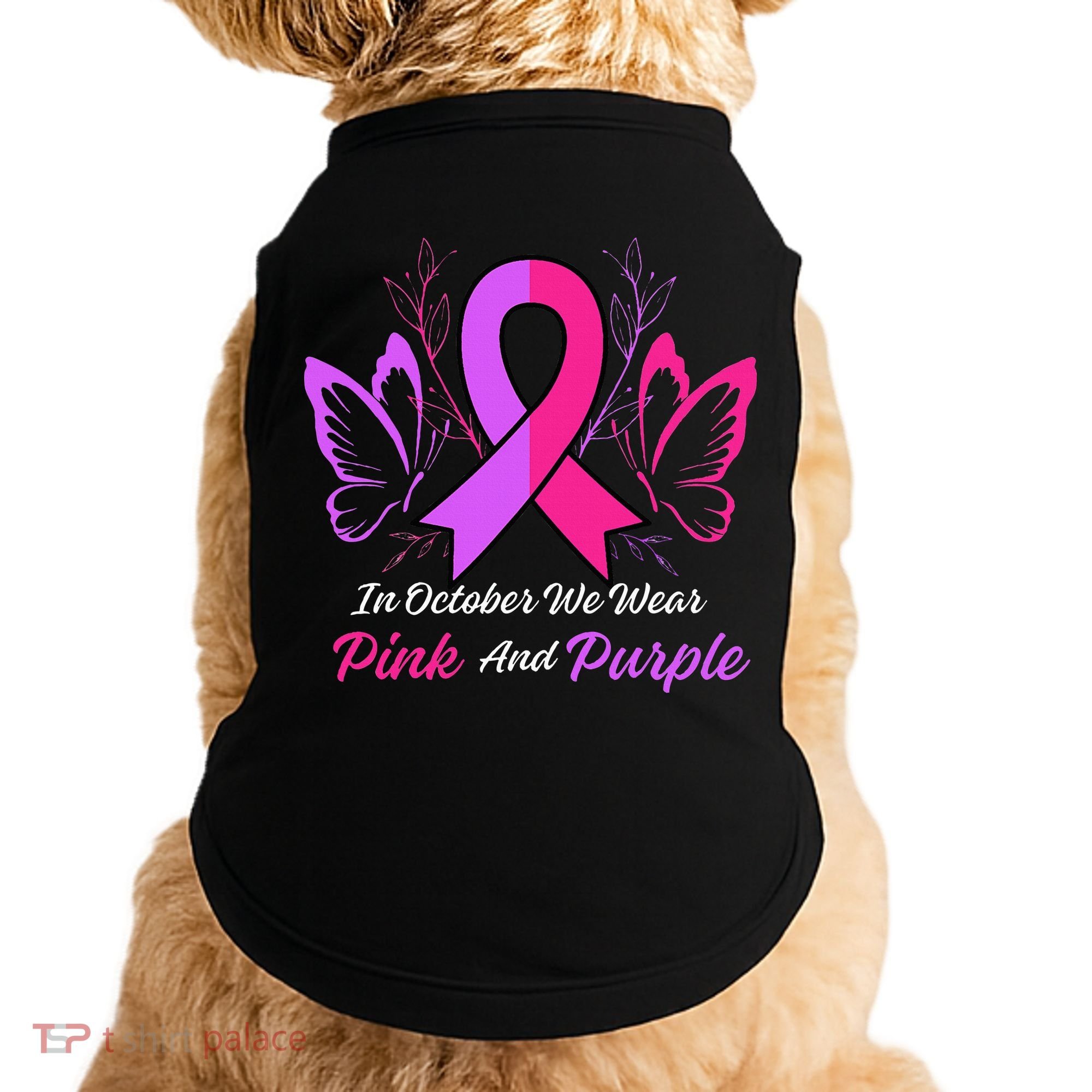 Domestic Violence Breast Cancer Awareness Month Ribbon Doggie Tank