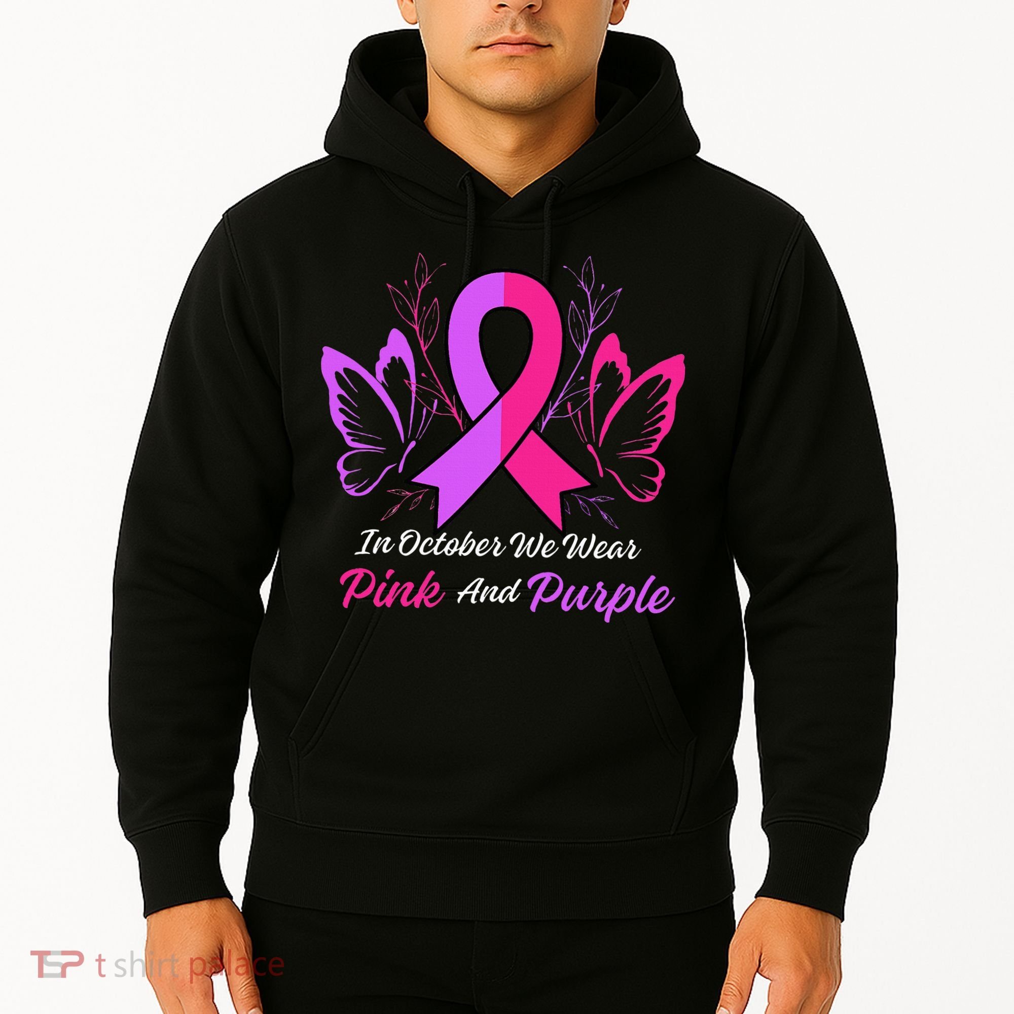 Domestic Violence Breast Cancer Awareness Month Ribbon Hoodie