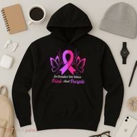 Domestic Violence Breast Cancer Awareness Month Ribbon Hoodie thumb 3