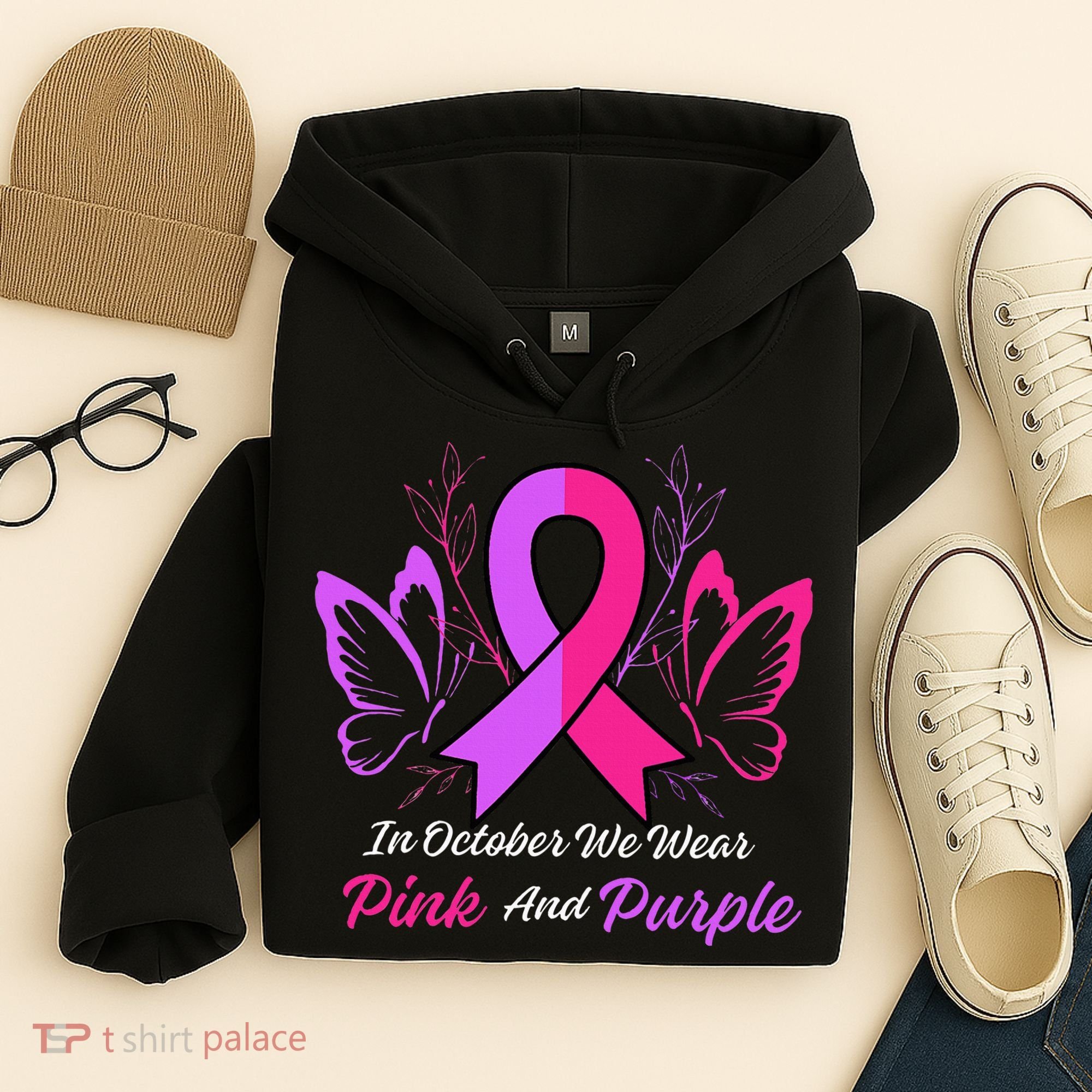 Domestic Violence Breast Cancer Awareness Month Ribbon Hoodie