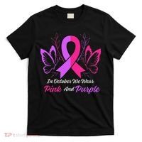 Domestic Violence Breast Cancer Awareness Month Ribbon T-Shirt thumb 0