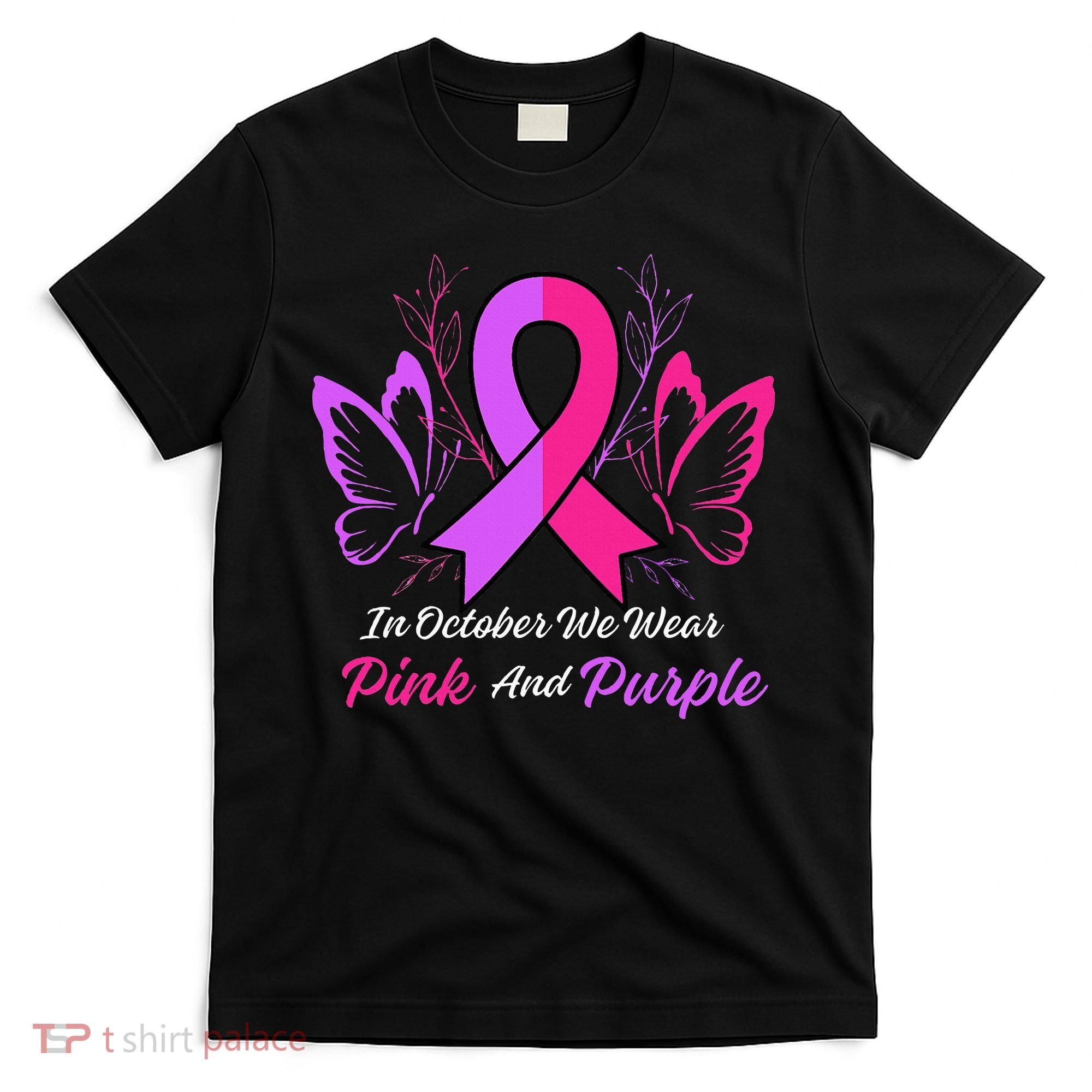 Domestic Violence Breast Cancer Awareness Month Ribbon T-Shirt