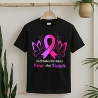 Domestic Violence Breast Cancer Awareness Month Ribbon T-Shirt thumb 2
