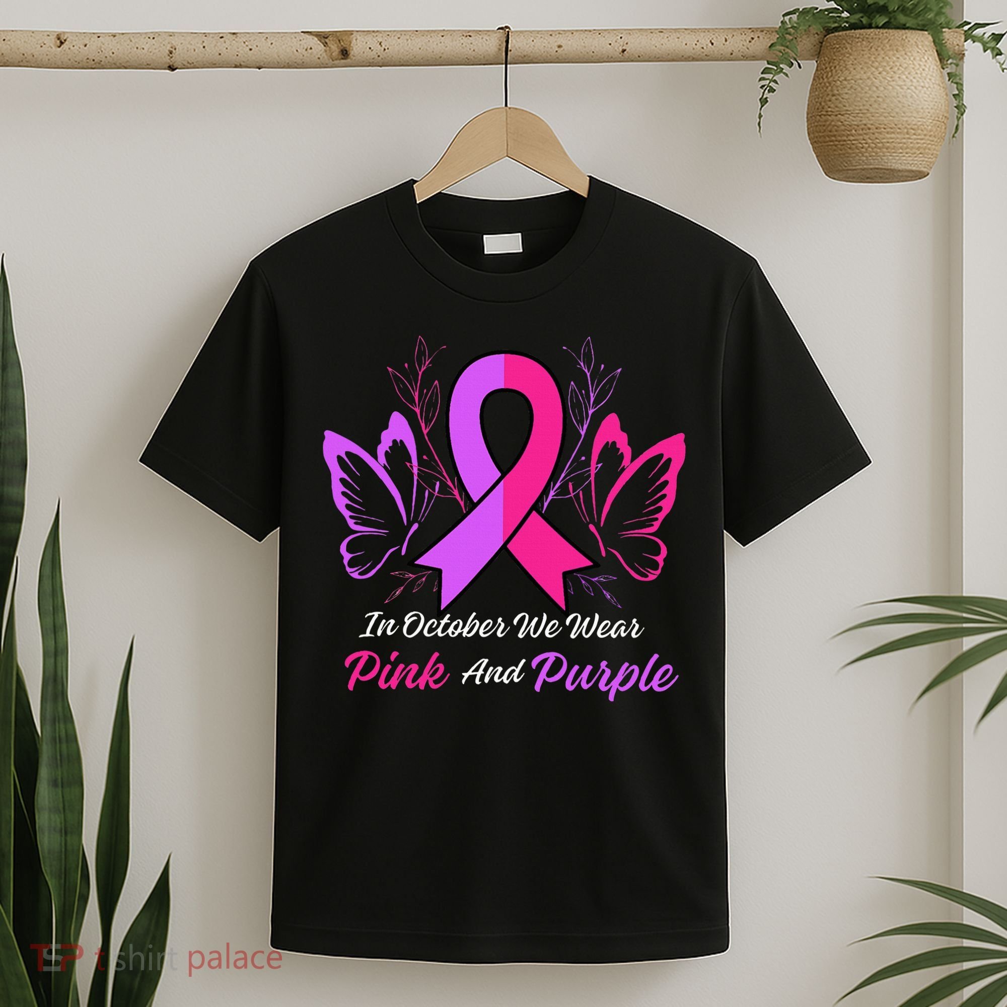 Domestic Violence Breast Cancer Awareness Month Ribbon T-Shirt