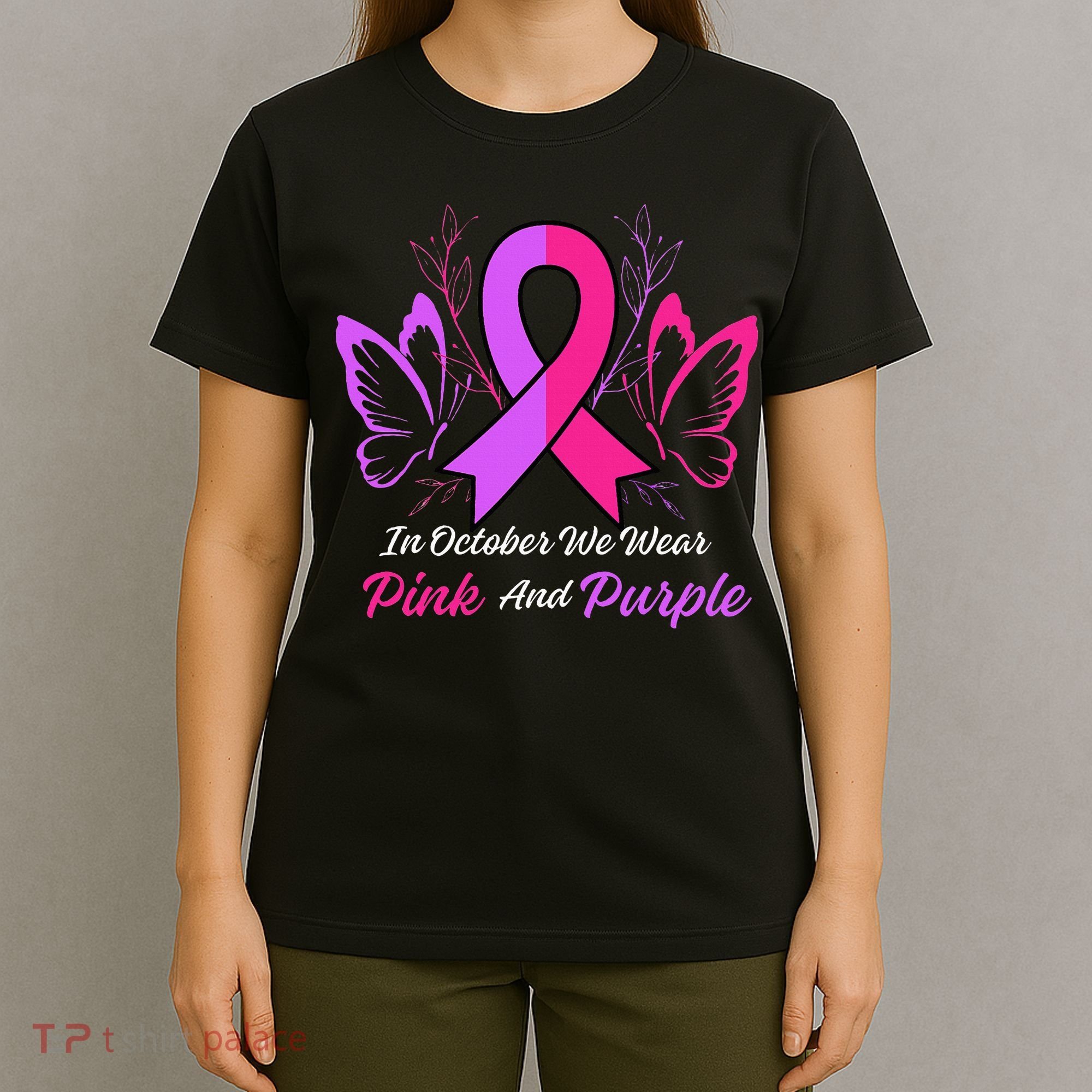 Domestic Violence Breast Cancer Awareness Month Ribbon T-Shirt