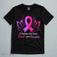 Domestic Violence Breast Cancer Awareness Month Ribbon T-Shirt thumb 5