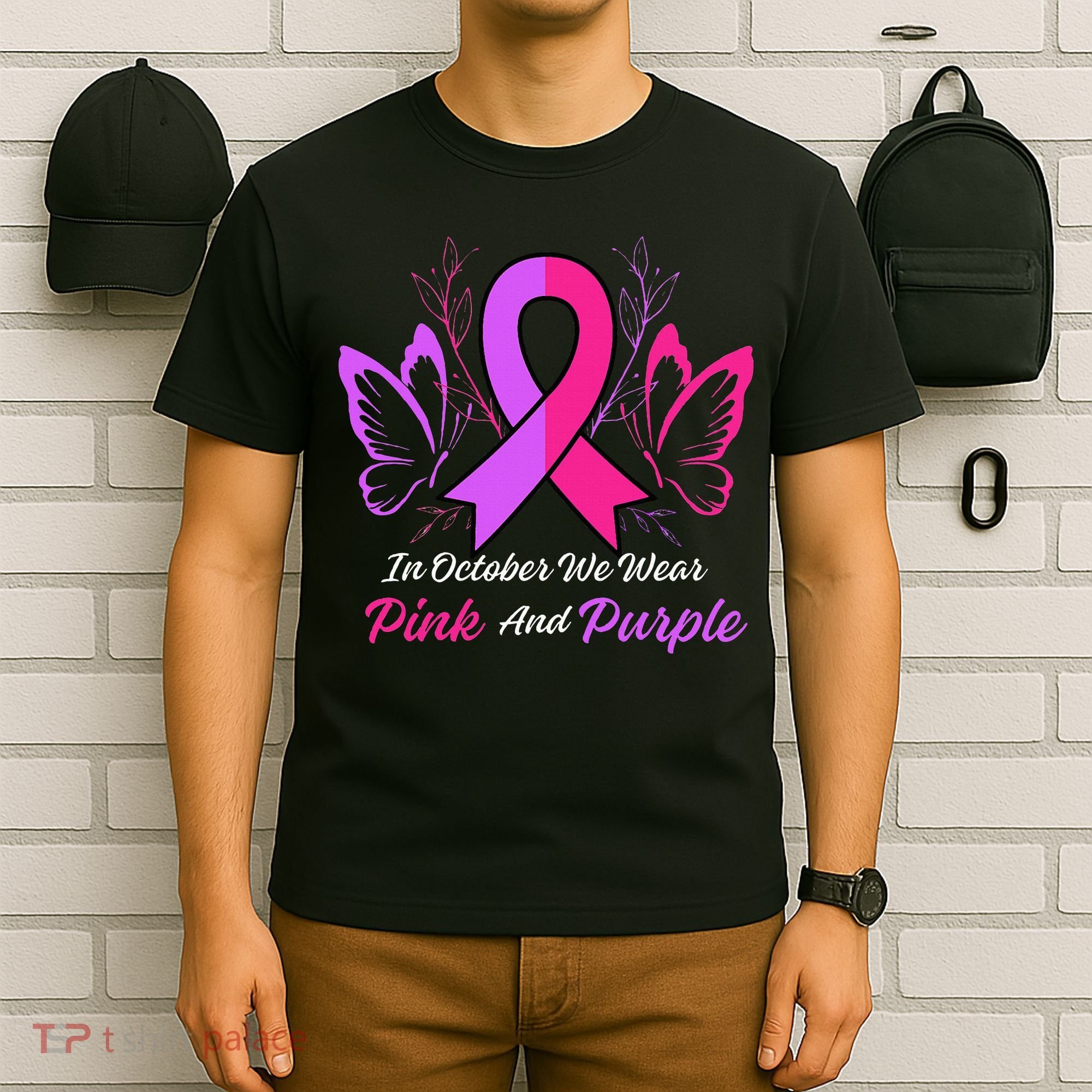 Domestic Violence Breast Cancer Awareness Month Ribbon T-Shirt