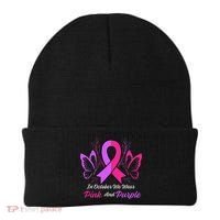 Domestic Violence Breast Cancer Awareness Month Ribbon Beanie thumb 0