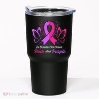 Domestic Violence Breast Cancer Awareness Month Ribbon Tumbler thumb 0