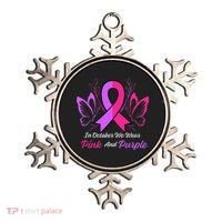 Domestic Violence Breast Cancer Awareness Month Ribbon Ornament thumb 0