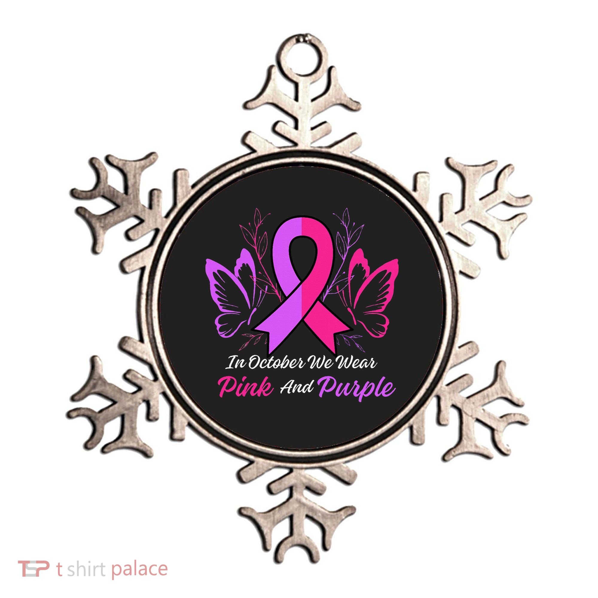 Domestic Violence Breast Cancer Awareness Month Ribbon Ornament