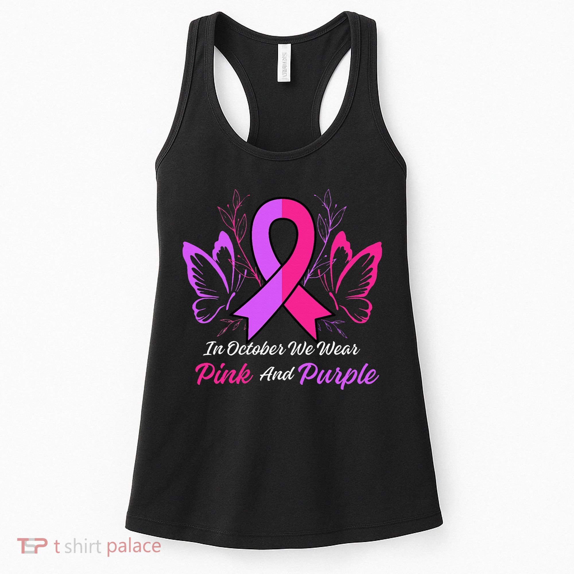 Domestic Violence Breast Cancer Awareness Month Ribbon Women's Tank Top