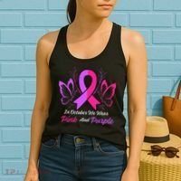 Domestic Violence Breast Cancer Awareness Month Ribbon Women's Tank Top thumb 2