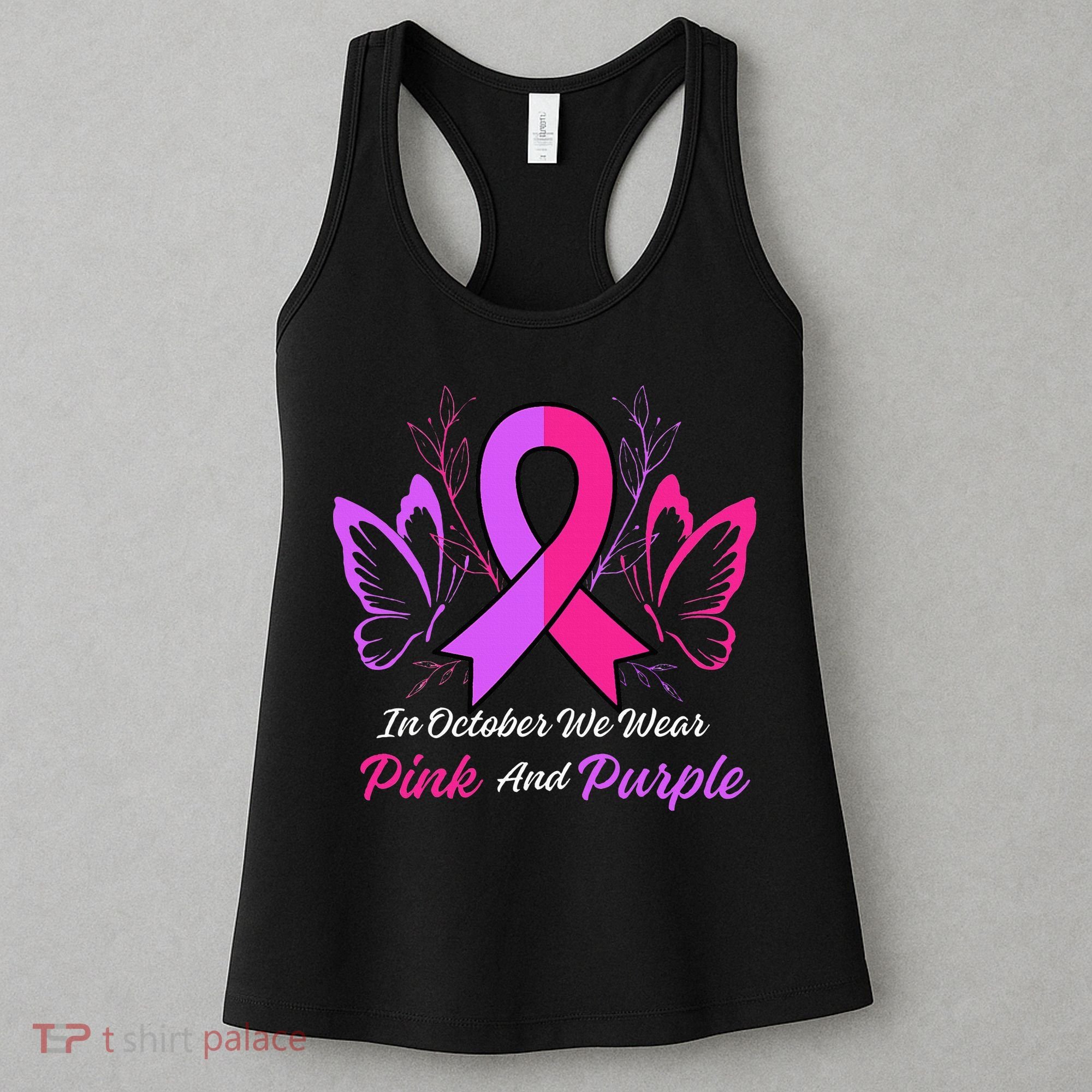 Domestic Violence Breast Cancer Awareness Month Ribbon Women's Tank Top