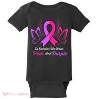 Domestic Violence Breast Cancer Awareness Month Ribbon Baby Bodysuit thumb 0