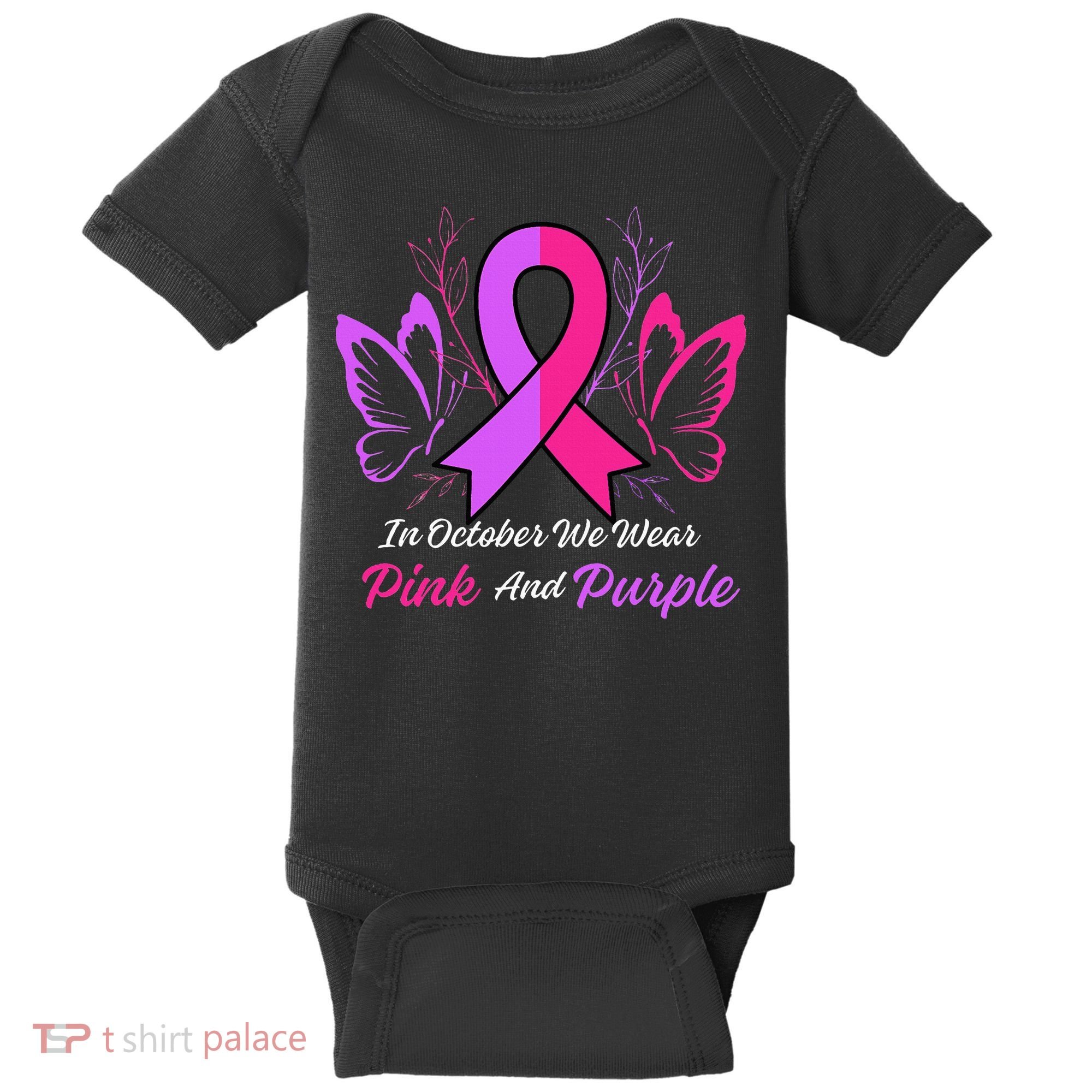 Domestic Violence Breast Cancer Awareness Month Ribbon Baby Bodysuit