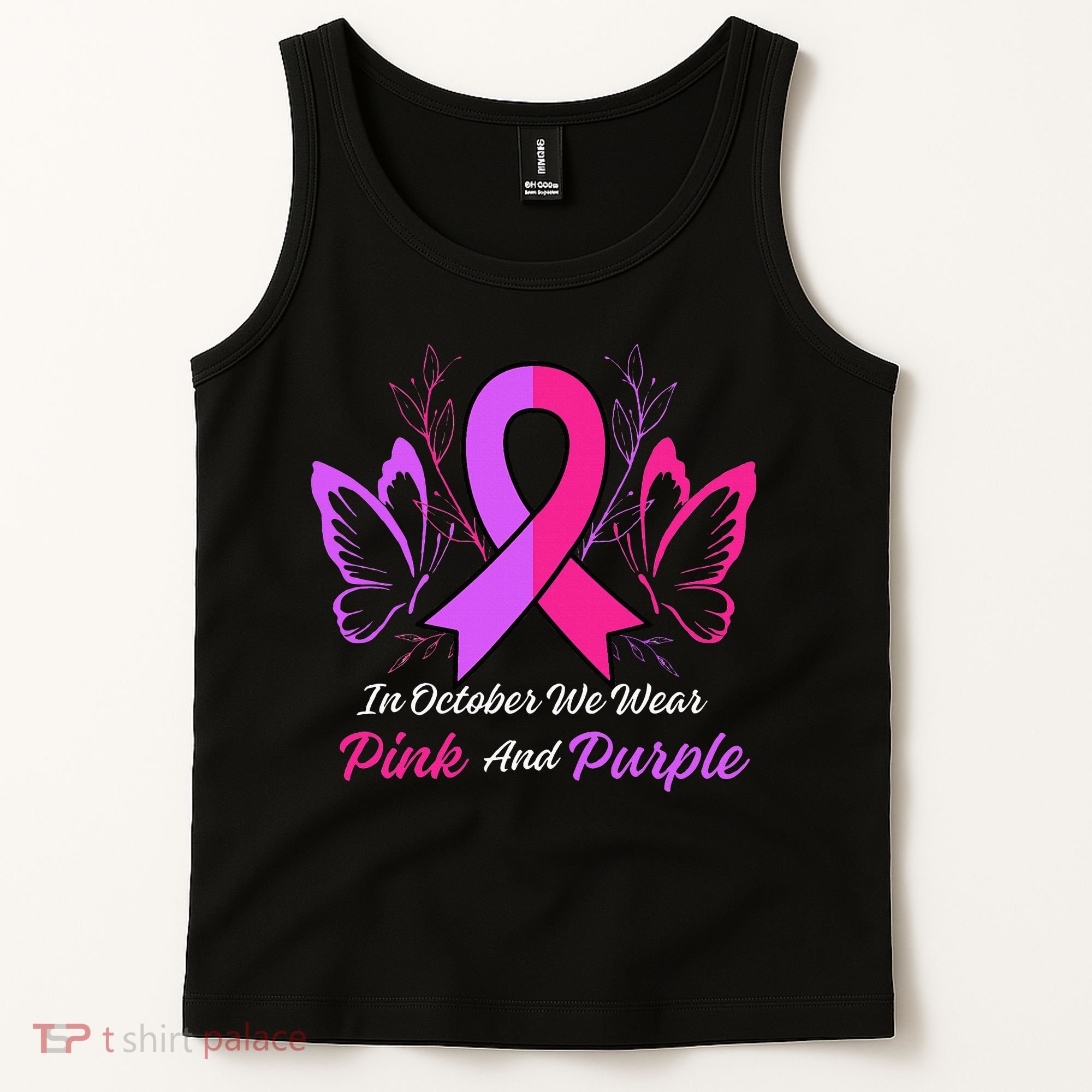 Domestic Violence Breast Cancer Awareness Month Ribbon Tank Top