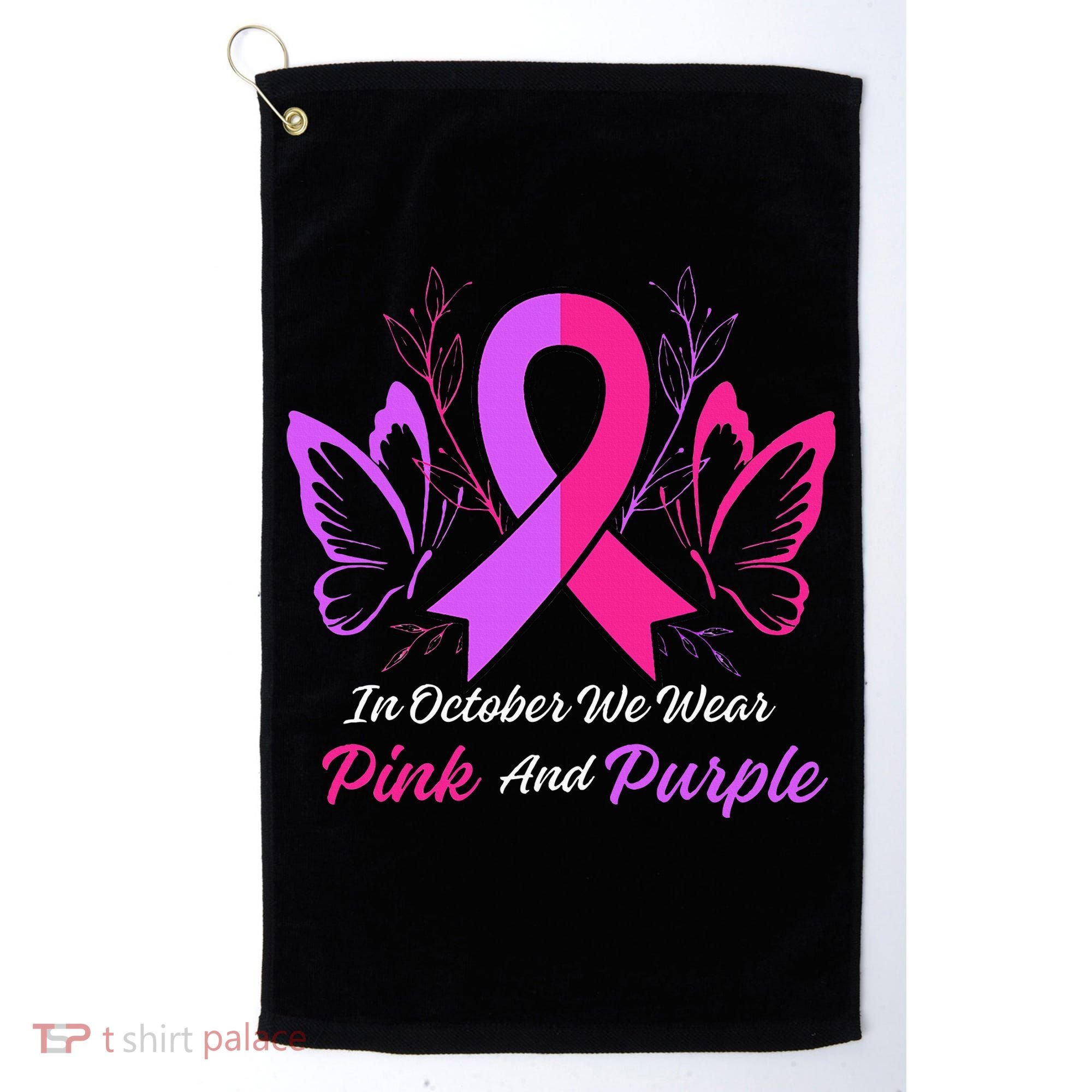 Domestic Violence Breast Cancer Awareness Month Ribbon Golf Towel