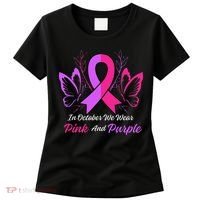 Domestic Violence Breast Cancer Awareness Month Ribbon Women's T-Shirt thumb 0
