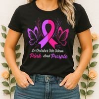 Domestic Violence Breast Cancer Awareness Month Ribbon Women's T-Shirt thumb 2