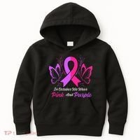 Domestic Violence Breast Cancer Awareness Month Ribbon Kids Hoodie thumb 0